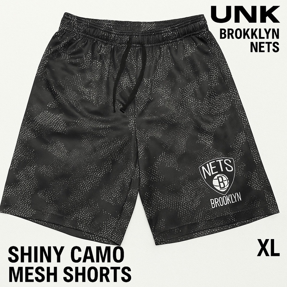 Brooklyn Net UNK NBA Y2K Shiny Dazzle Black Cano Basketball Short XL